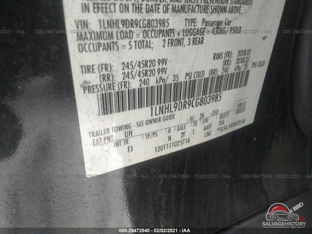 1LNHL9DR9CG803985 2012 LINCOLN MKS photo no. 9