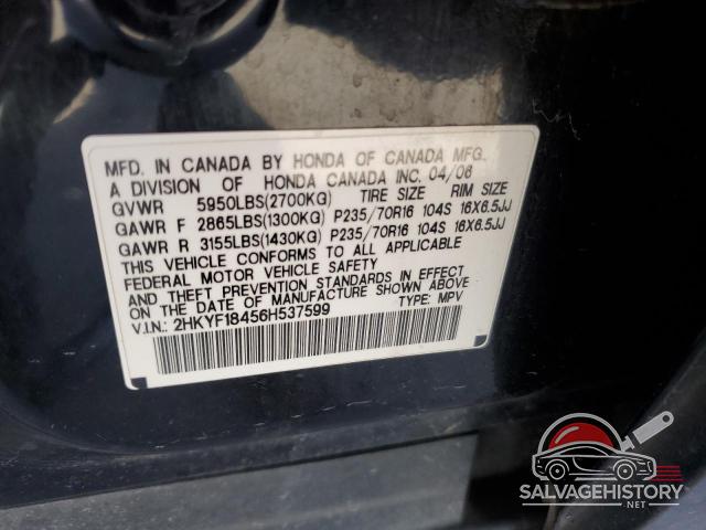 2HKYF18456H537599 2006 HONDA PILOT photo no. 14