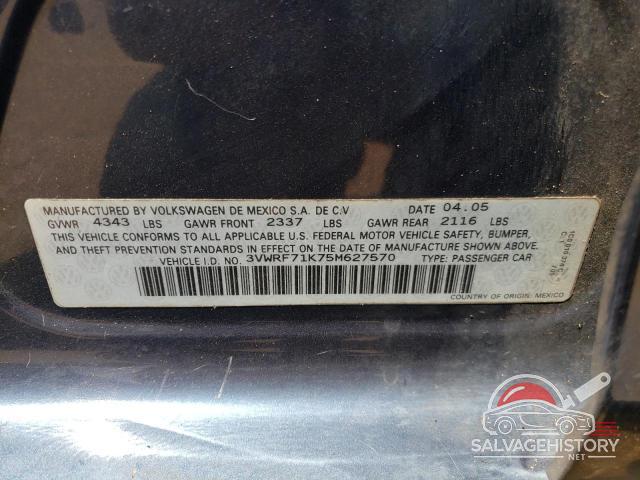 3VWRF71K75M627570 2005 VOLKSWAGEN JETTA photo no. 13
