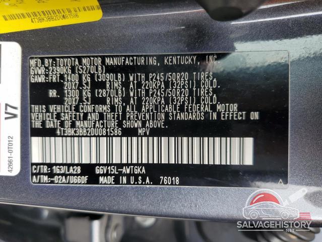 4T3BK3BB2DU081586 2013 TOYOTA VENZA photo no. 12