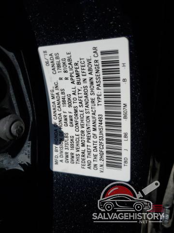 2HGFC2F53JH574493 2018 HONDA CIVIC photo no. 12