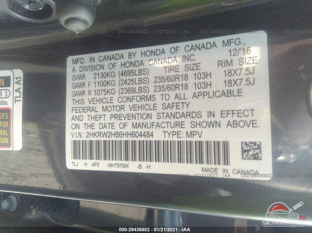 2HKRW2H86HH604484 2017 HONDA CR-V photo no. 9
