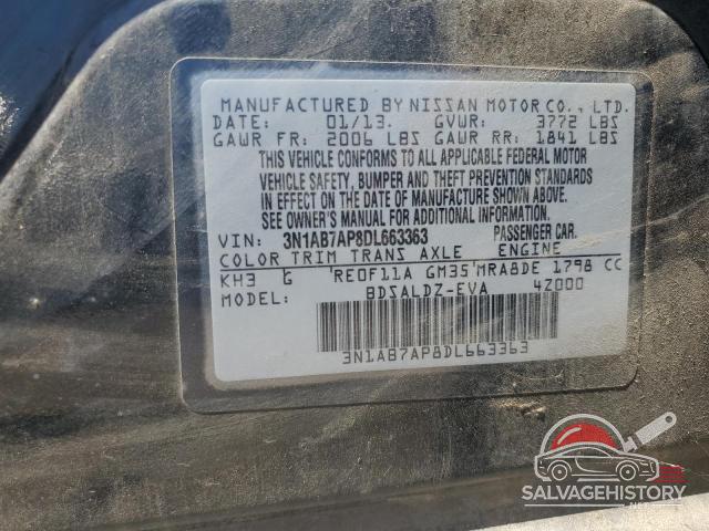 3N1AB7AP8DL663363 2013 NISSAN SENTRA photo no. 12