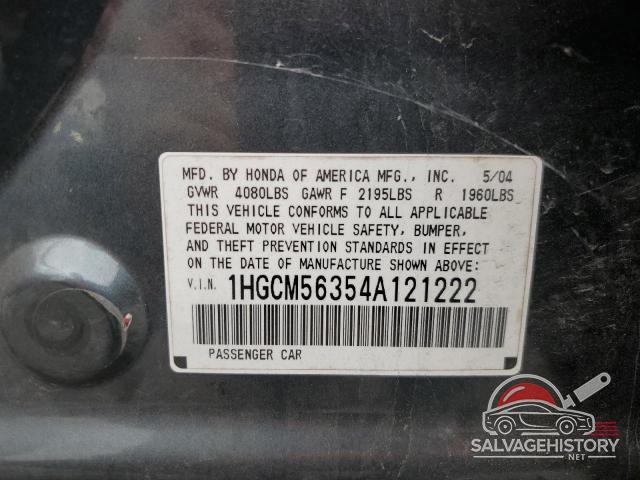 1HGCM56354A121222 2004 HONDA ACCORD photo no. 13