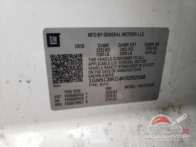 1GNSCBKC4KR202588 2019 CHEVROLET TAHOE photo no. 13