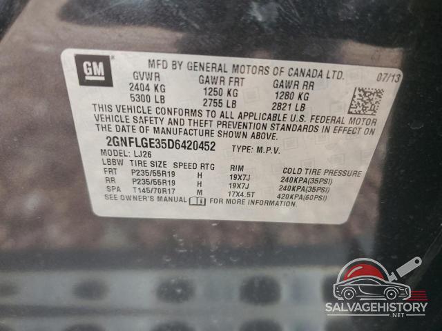 2GNFLGE35D6420452 2013 CHEVROLET EQUINOX photo no. 12