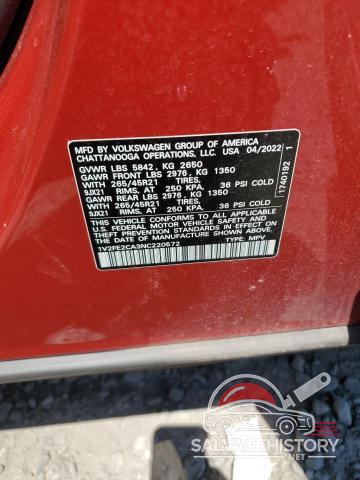 1V2FE2CA3NC220572 2022 VOLKSWAGEN ATLAS photo no. 13