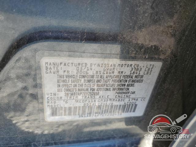3N1AB7AP7EY252458 2014 NISSAN SENTRA photo no. 12