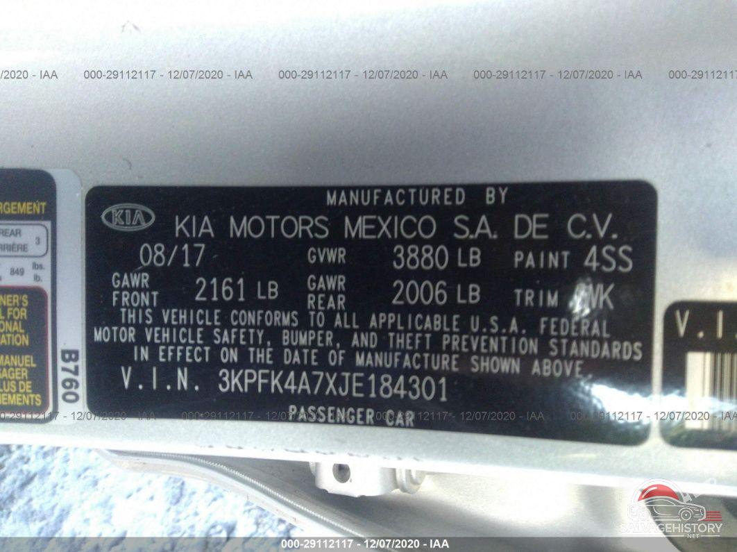 3KPFK4A7XJE184301 2018 KIA FORTE photo no. 9