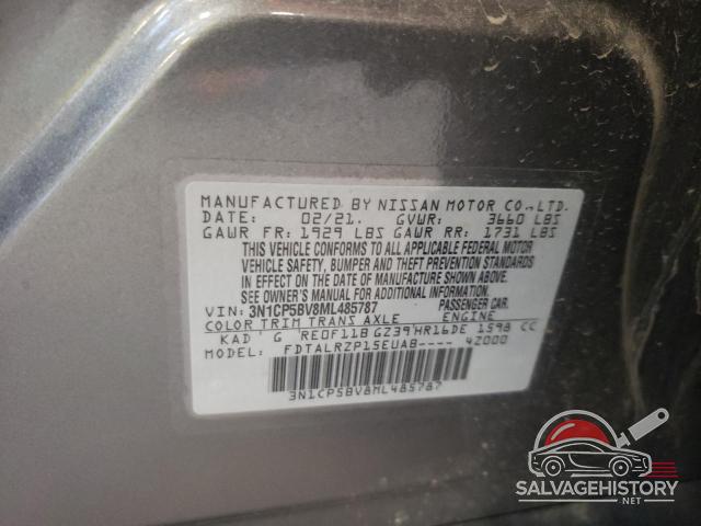 3N1CP5BV8ML485787 2021 NISSAN KICKS photo no. 12