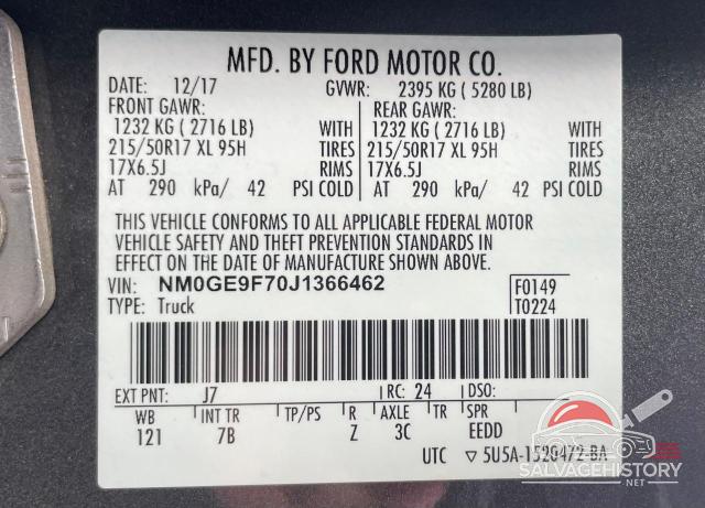 NM0GE9F70J1366462 2018 FORD TRANSIT photo no. 10