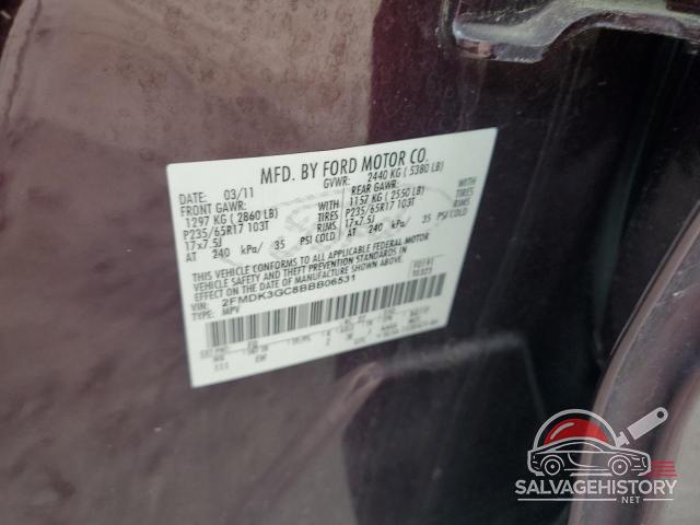 2FMDK3GC8BBB06531 2011 FORD EDGE photo no. 12