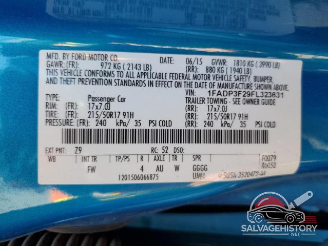 1FADP3F29FL323631 2015 FORD FOCUS photo no. 12