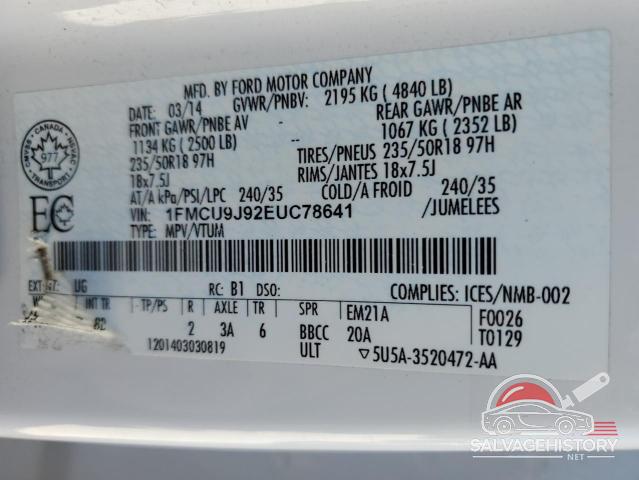 1FMCU9J92EUC78641 2014 FORD ESCAPE photo no. 13