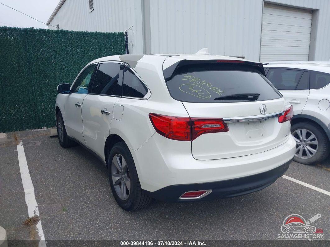 5FRYD4H29GB007303 2016 ACURA MDX photo no. 3