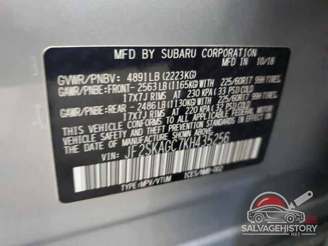 JF2SKAGC7KH435256 2019 SUBARU FORESTER photo no. 13