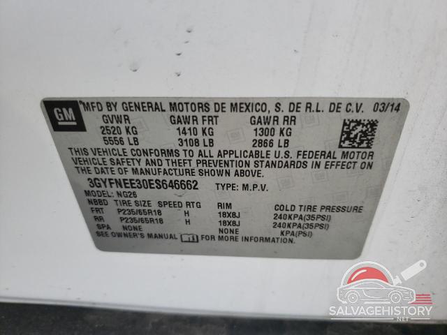3GYFNEE30ES646662 2014 CADILLAC SRX photo no. 13