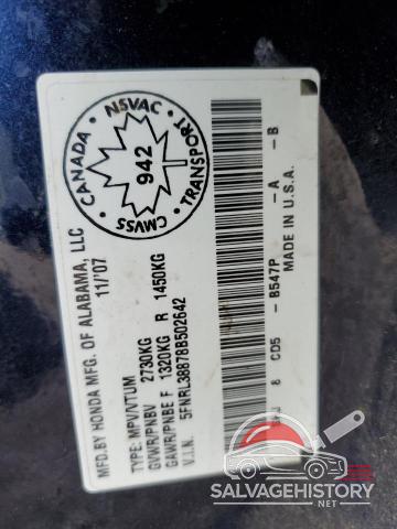 5FNRL38878B502642 2008 HONDA ODYSSEY photo no. 13