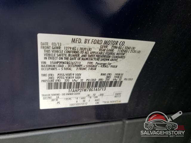 1FAHP2FW7BG165713 2011 FORD TAURUS photo no. 12