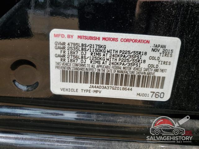 JA4AD3A37GZ018644 2016 MITSUBISHI OUTLANDER photo no. 13