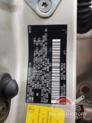 JTEHF21A730153110 2003 TOYOTA HIGHLANDER photo no. 13