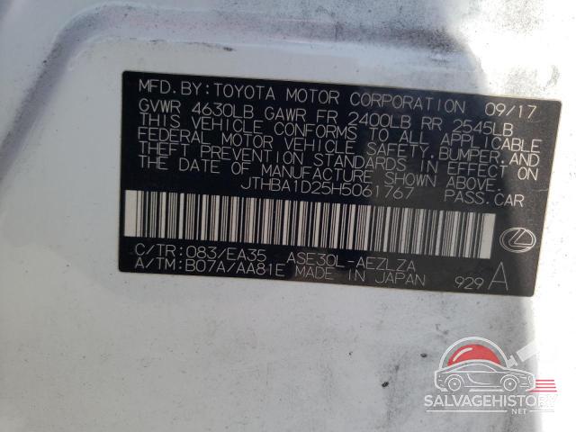 JTHBA1D25H5061767 2017 LEXUS IS photo no. 12