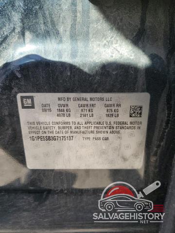 1G1PE5SB3G7175137 2016 CHEVROLET CRUZE LIMI photo no. 12