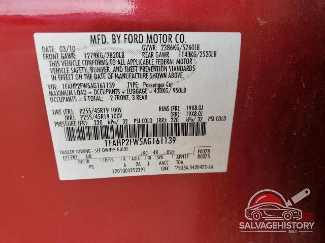 1FAHP2FW5AG161139 2010 FORD TAURUS photo no. 13