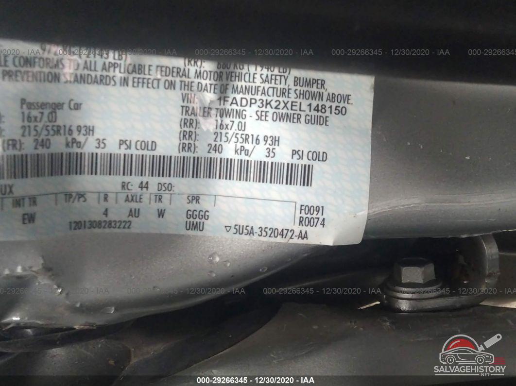 1FADP3K2XEL148150 2014 FORD FOCUS photo no. 9