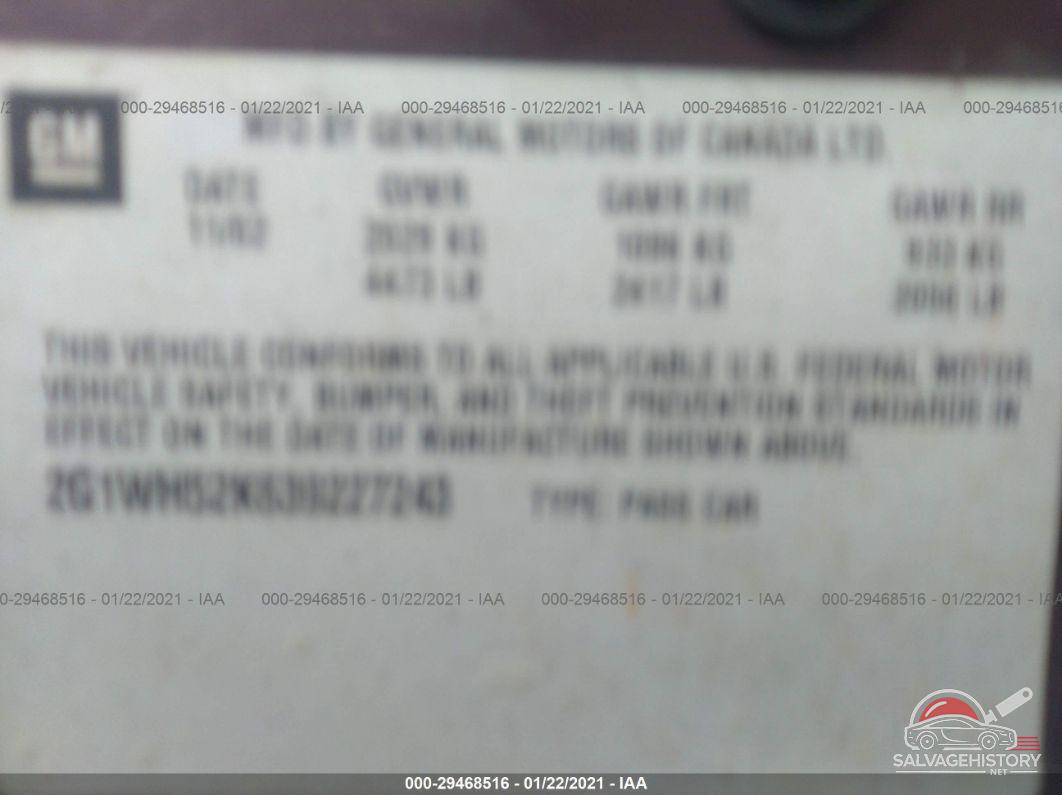 2G1WH52K639227243 2003 CHEVROLET IMPALA photo no. 9