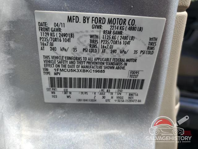 1FMCU5K3XBKC19685 2011 FORD ESCAPE photo no. 12