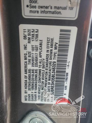 5J6RE3H35BL046329 2011 HONDA CRV photo no. 14