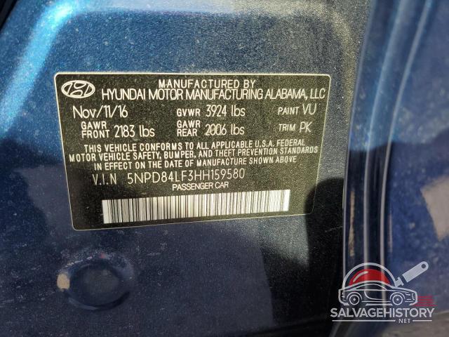 5NPD84LF3HH159580 2017 HYUNDAI ELANTRA photo no. 13