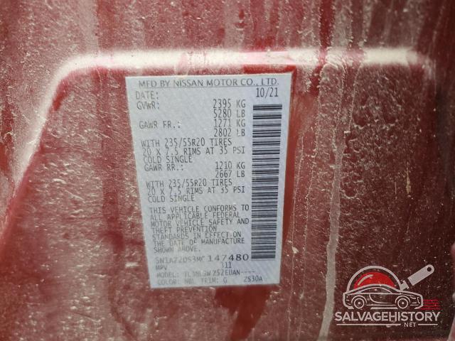 5N1AZ2DS3MC147480 2021 NISSAN MURANO photo no. 13