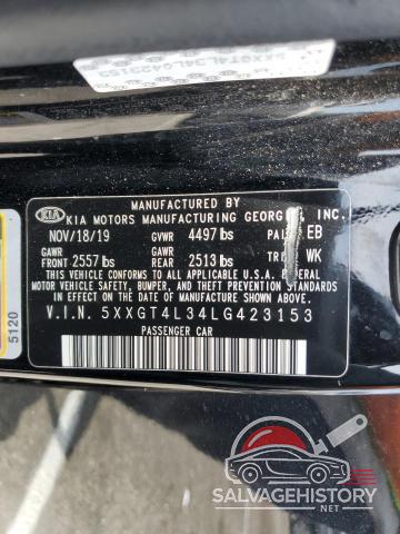 5XXGT4L34LG423153 2020 KIA OPTIMA photo no. 12