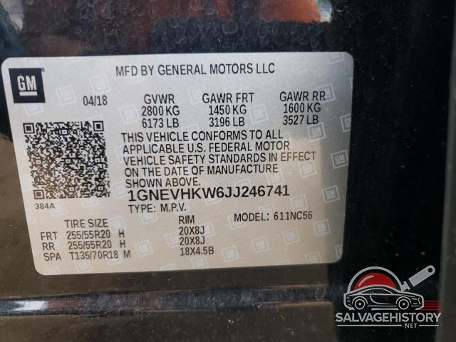 1GNEVHKW6JJ246741 2018 CHEVROLET TRAVERSE photo no. 14