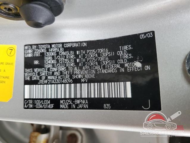 JTEHF21A330148096 2003 TOYOTA HIGHLANDER photo no. 12