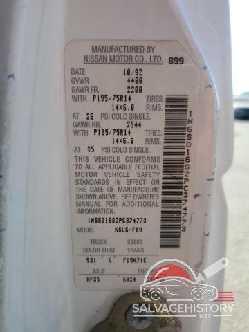 1N6SD16S2PC374773 1993 NISSAN TITAN photo no. 12