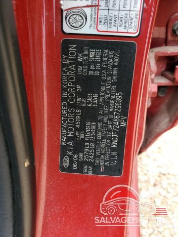 KNDJF724867296395 2006 KIA SPORTAGE photo no. 12
