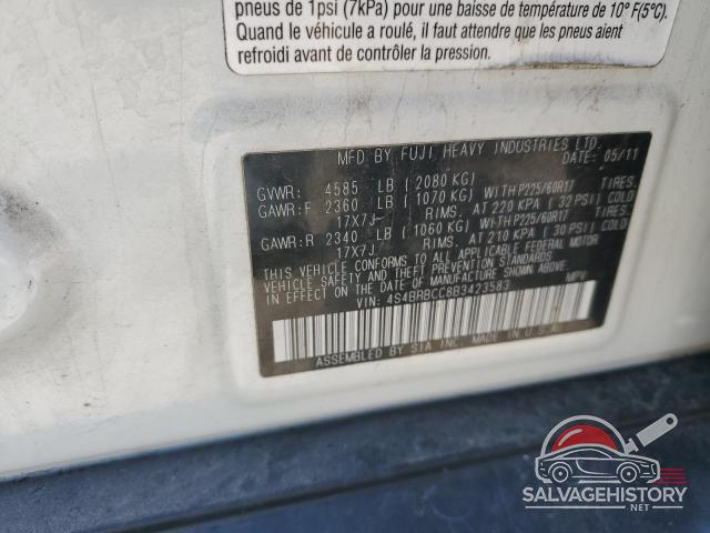 4S4BRBCC8B3423583 2011 SUBARU OUTBACK photo no. 12