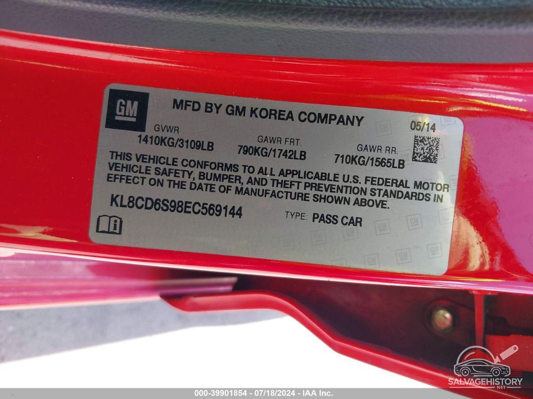 KL8CD6S98EC569144 2014 CHEVROLET SPARK photo no. 9