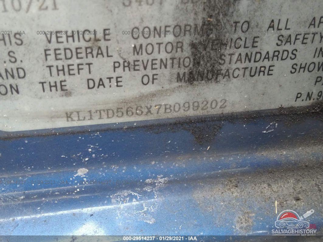 KL1TD566X7B099202 2007 CHEVROLET AVEO photo no. 9