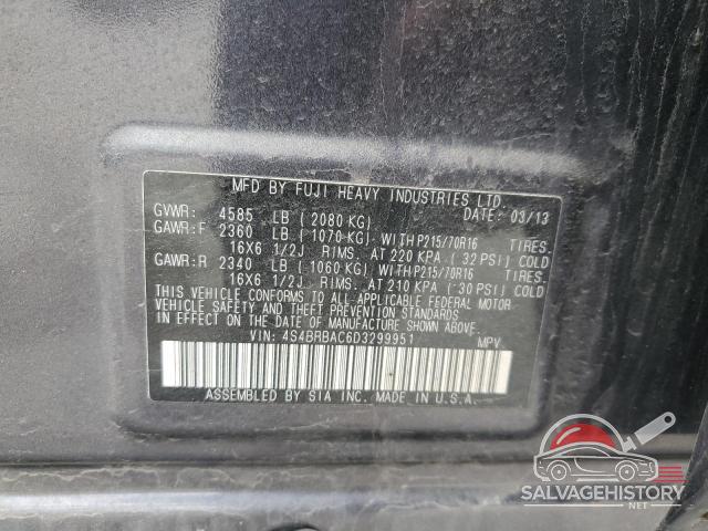 4S4BRBAC6D3299951 2013 SUBARU OUTBACK photo no. 12