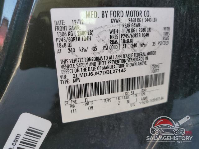 2LMDJ6JK7DBL27145 2013 LINCOLN MKX photo no. 12