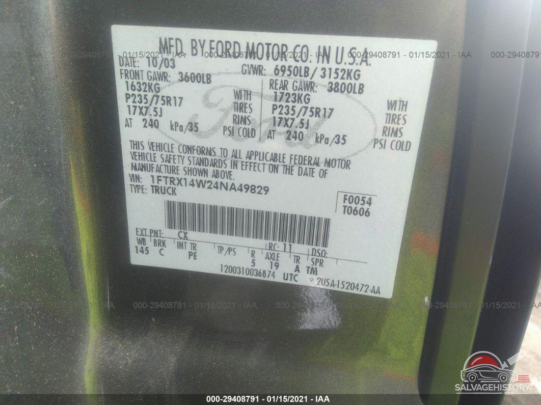 1FTRX14W24NA49829 2004 FORD F-150 photo no. 9