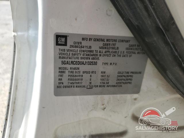 5GALRCED0AJ132530 2010 BUICK ENCLAVE photo no. 12