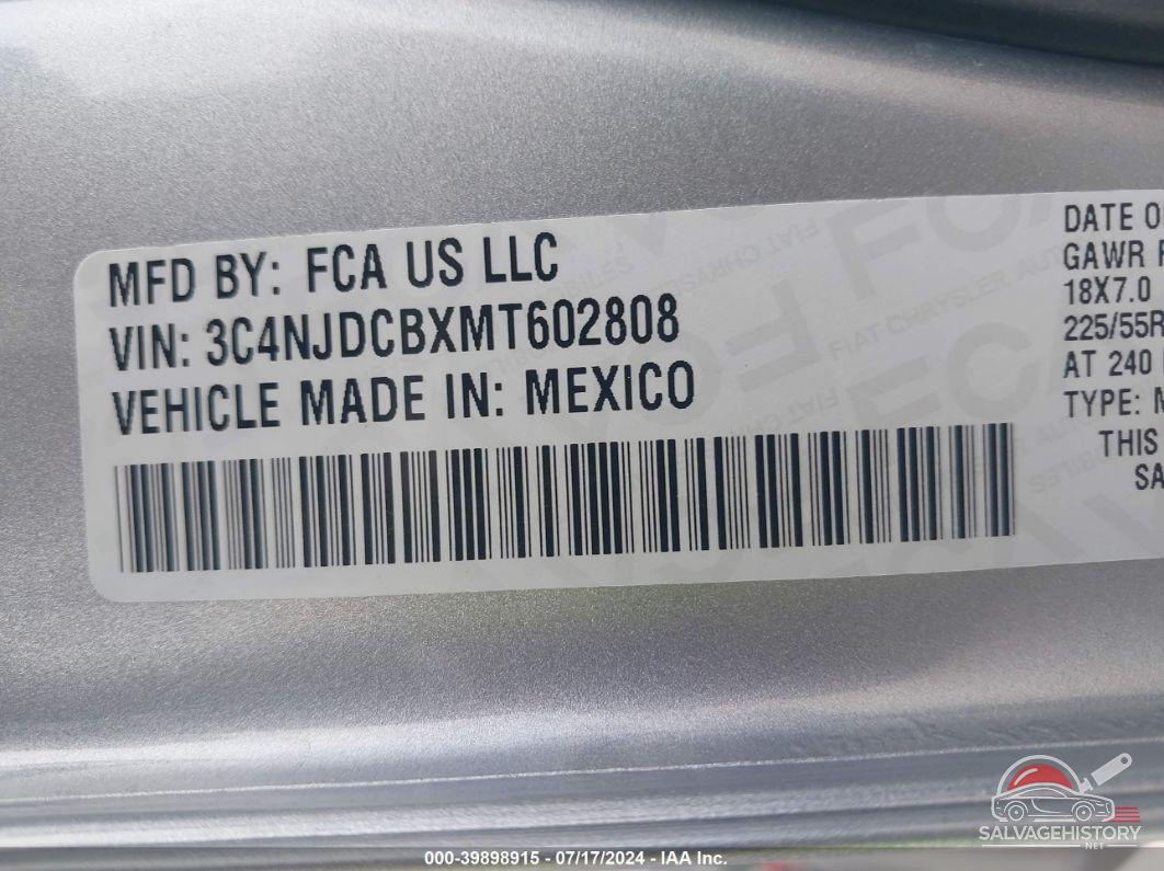 3C4NJDCBXMT602808 2021 JEEP COMPASS photo no. 9