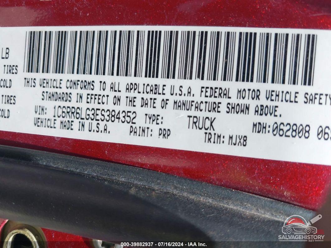 1C6RR6LG3ES384352 2014 RAM 1500 photo no. 9