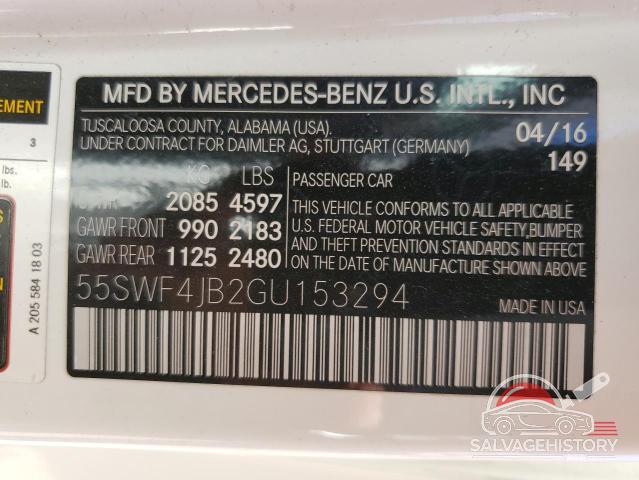 55SWF4JB2GU153294 2016 MERCEDES-BENZ C-CLASS photo no. 13