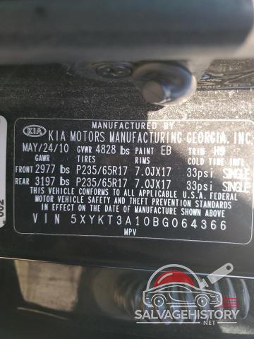 5XYKT3A10BG064366 2011 KIA SORENTO photo no. 13